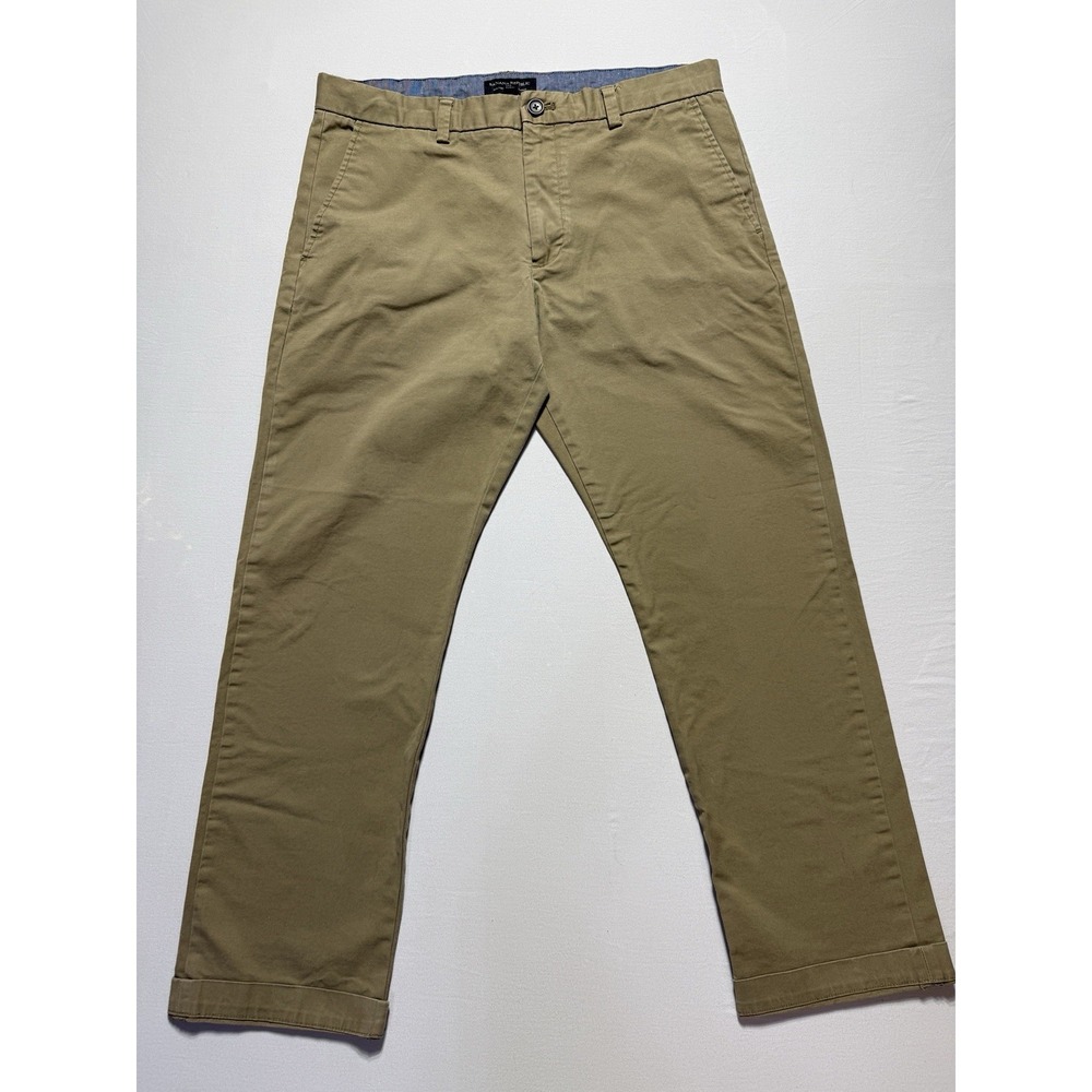 Banana Republic Men's‎ Skinny Fit Stretch Chino Pants Beige 35W Flat Front